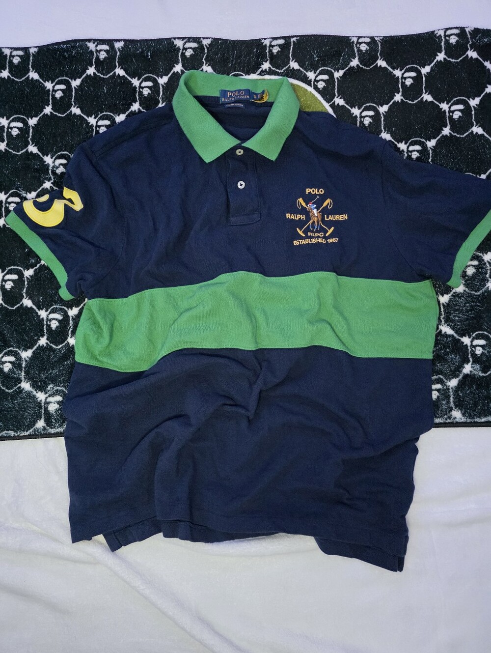 Y2K Vintage Rugby Polo Ralph Lauren mens shirt short sleeve retro punk XL